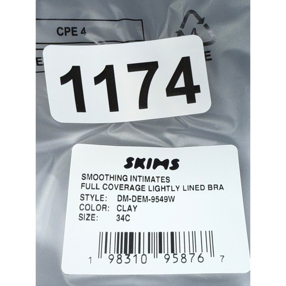 SKIMS Smoothing Full Coverage Bra Clay 34C NWT - Picture 11 of 11